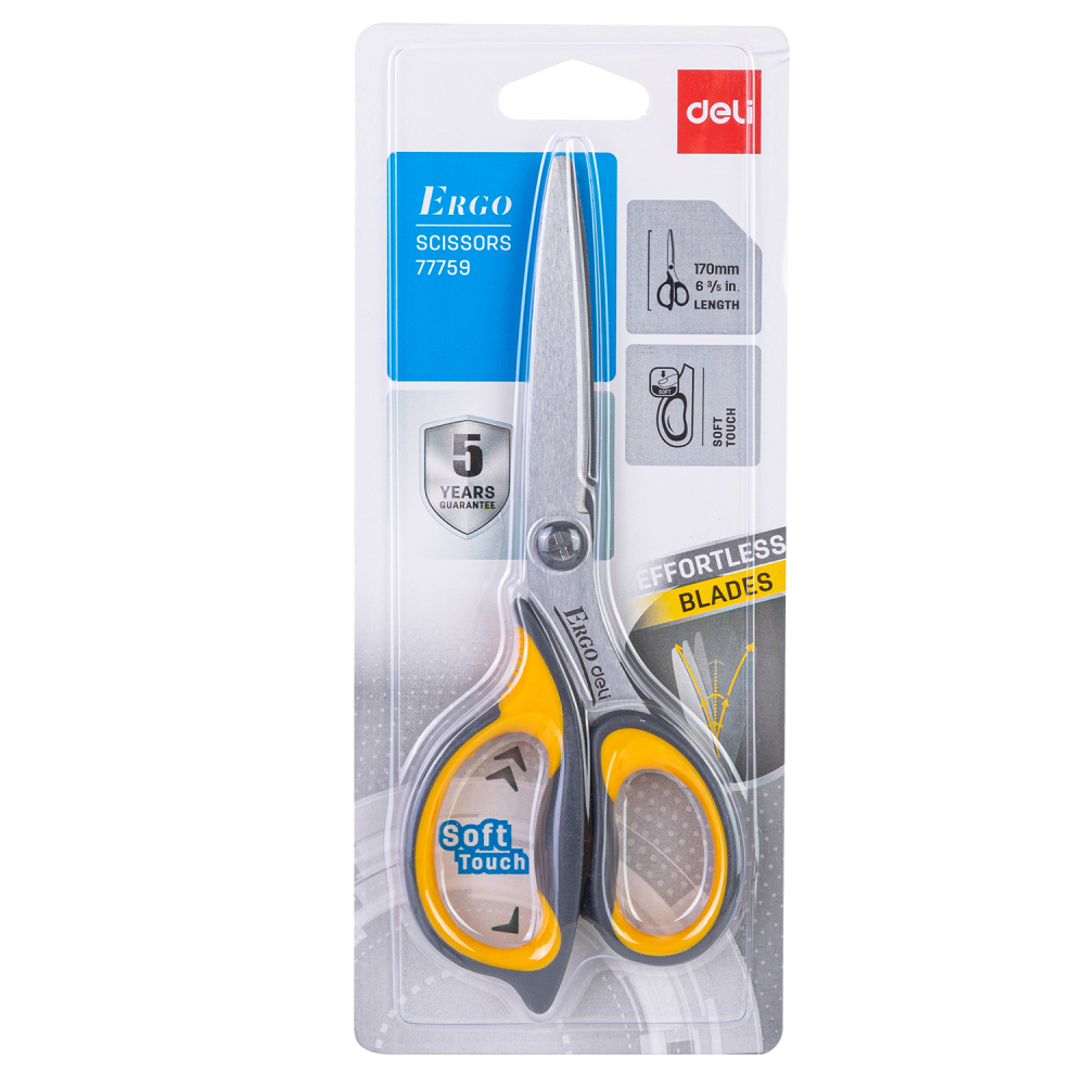 Foarfeca birou 17cm cu grip deli [3]