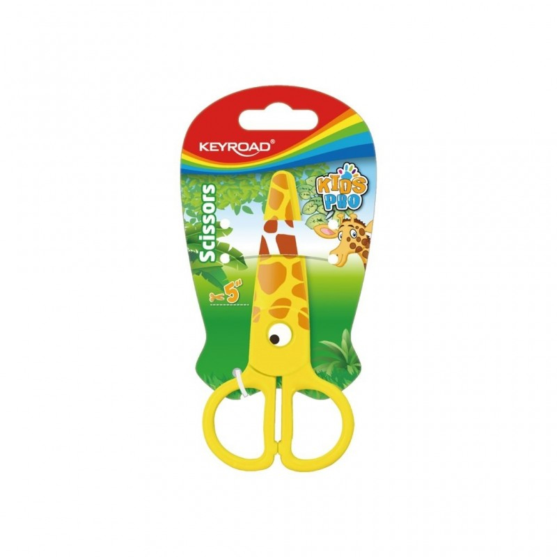 Foarfeca Keyroad Kids Pro KR971402, 13.0cm, plastic, prescolari, girafa, blister [3]