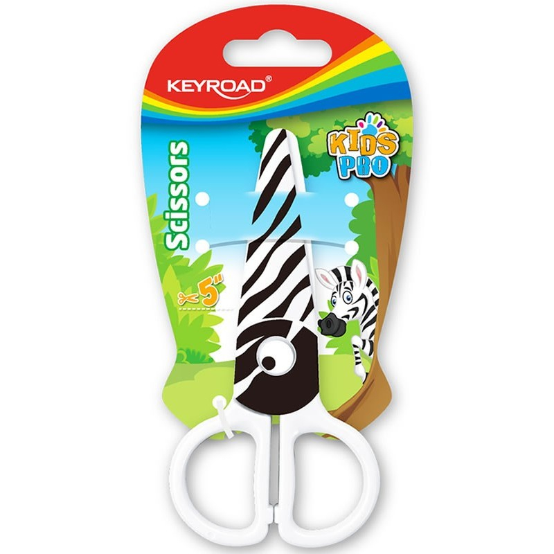 Foarfeca Keyroad Kids Pro KR971404, 13.0cm, plastic, prescolari, zebra, blister [1]
