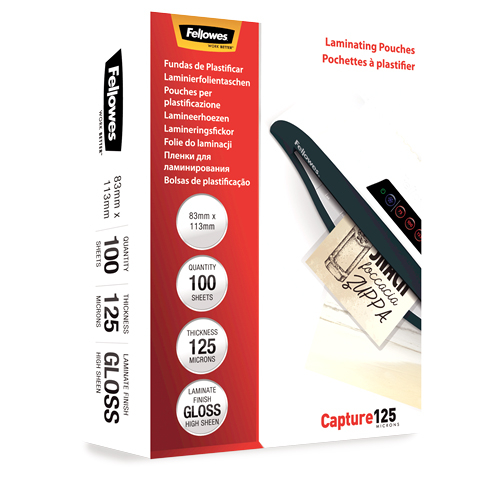 Folie 83x113mm 125 microni 100/top fellowes [3]