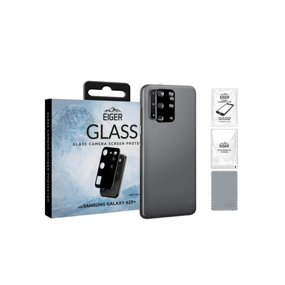 Folie de Sticla Camera Samsung Galaxy S20 Plus Eiger Glass Clear Black [2]