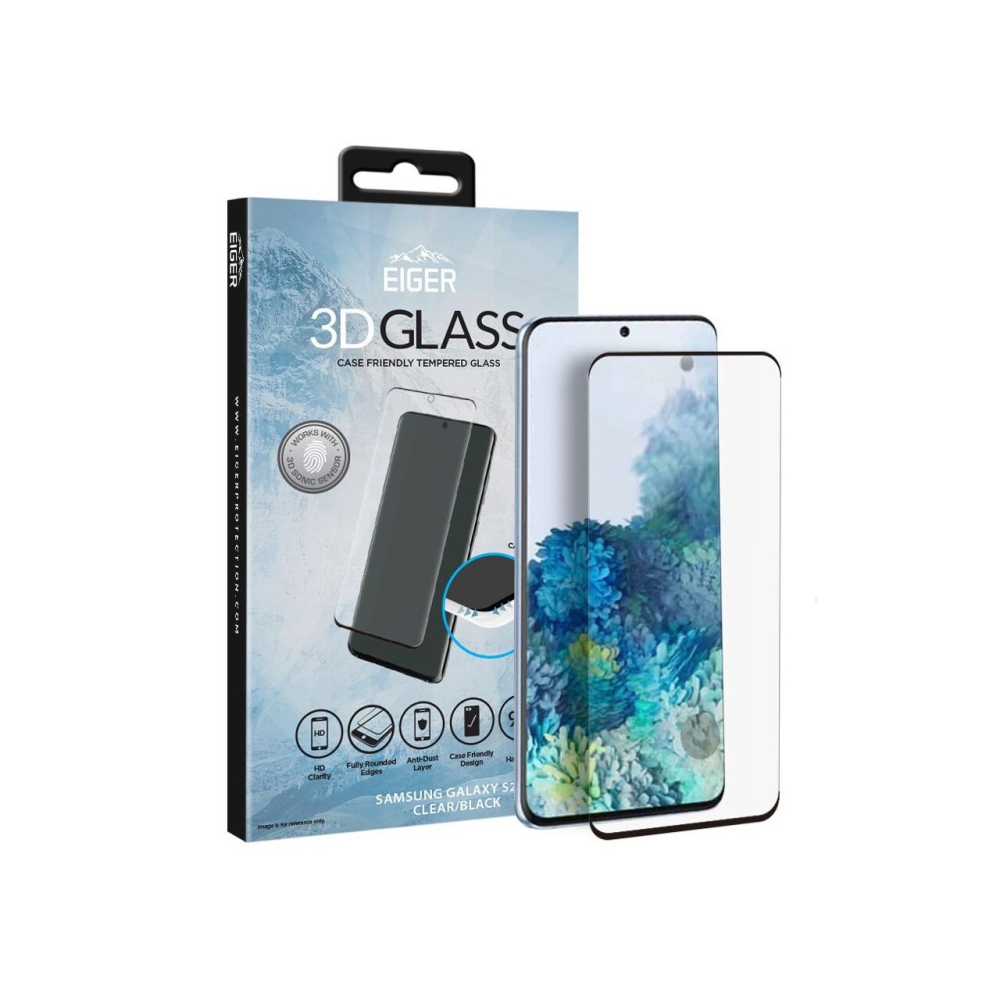 Folie de Sticla Samsung Galaxy S20 Plus Eiger 3D Case Friendly Clear Black [3]