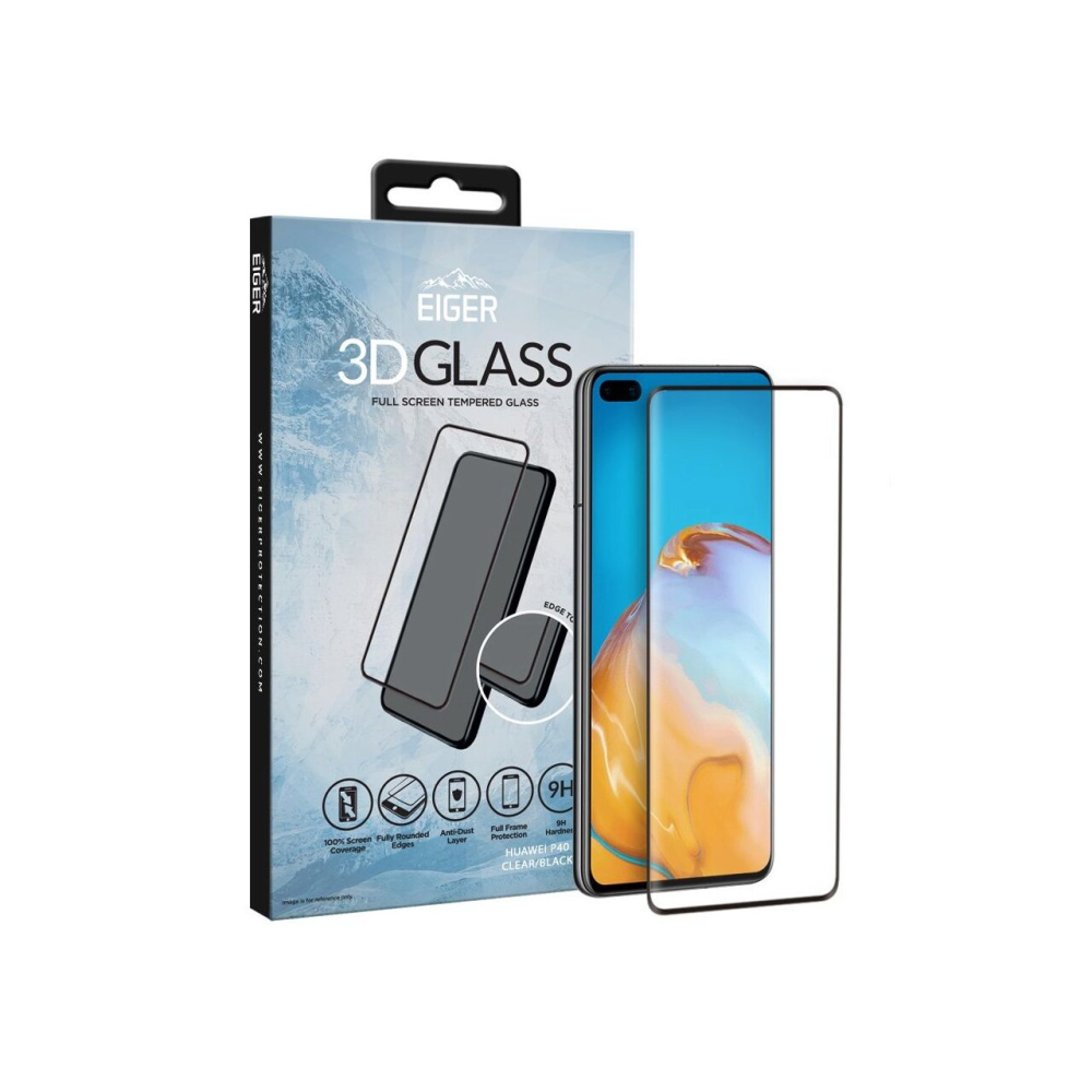 Folie Huawei P40 Eiger Sticla 3D Edge to Edge Clear Black [5]