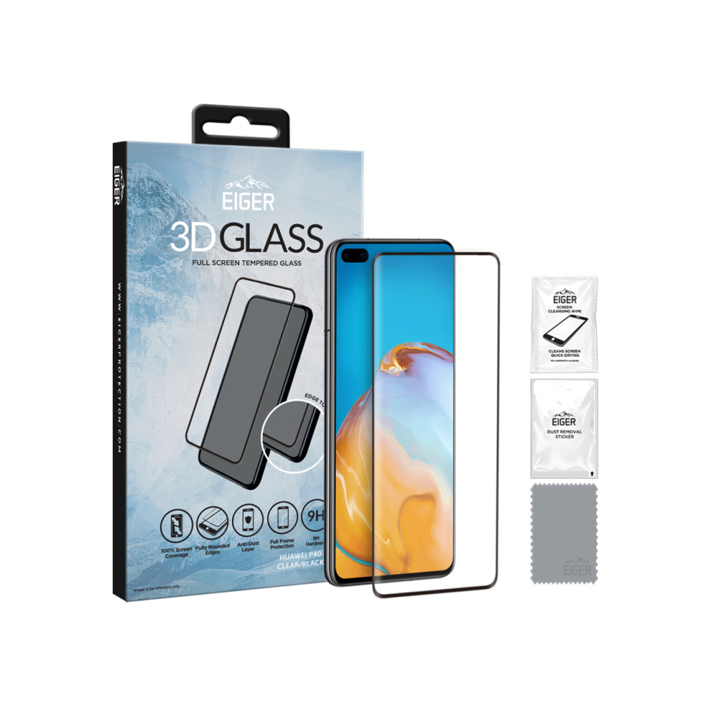 Folie Huawei P40 Eiger Sticla 3D Edge to Edge Clear Black [3]