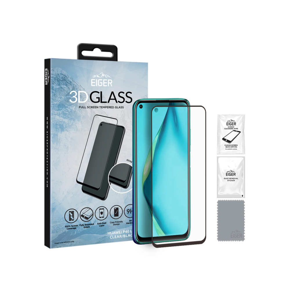 Folie Huawei P40 Lite Eiger Sticla 3D Edge to Edge Clear Black [3]