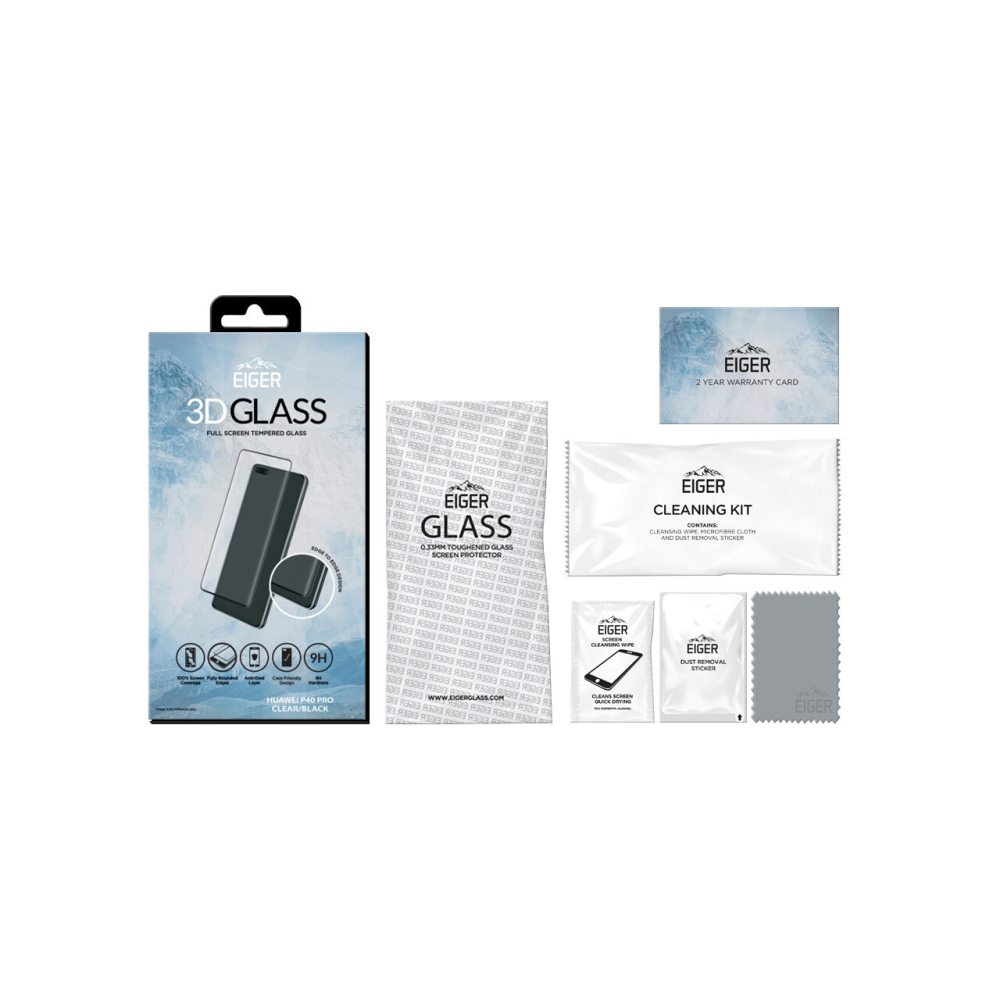 Folie Huawei P40 Pro / P40 Pro Plus Eiger Sticla 3D Edge to Edge Clear Black [4]