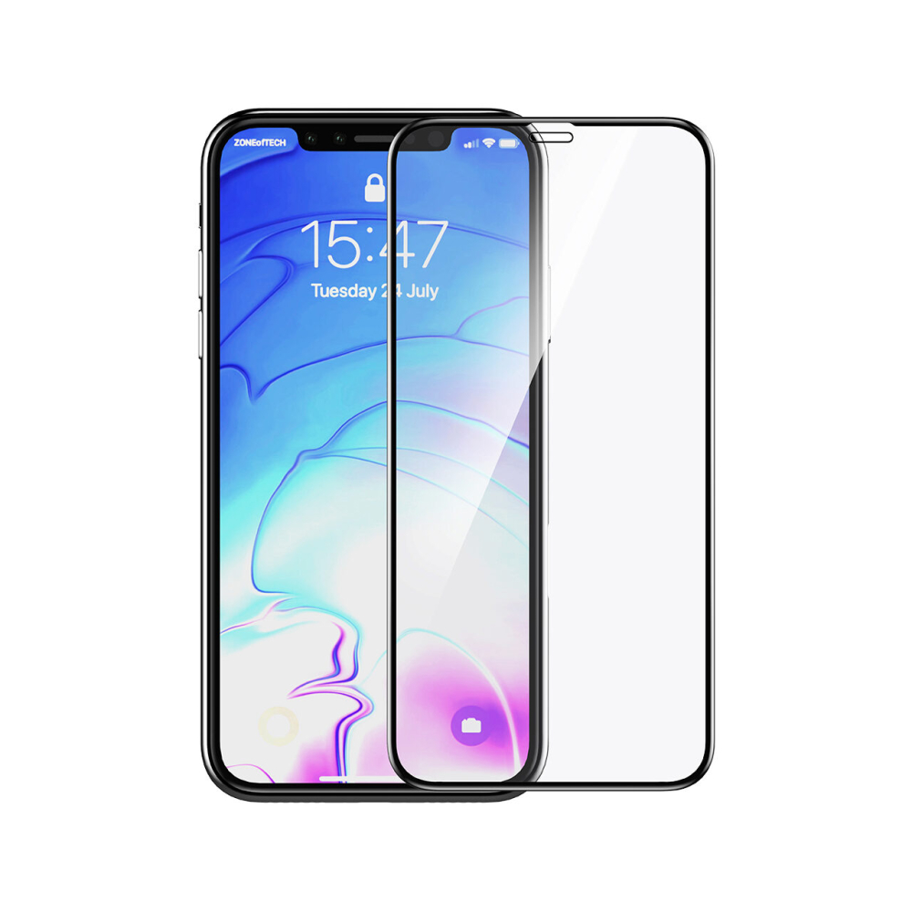 Folie iPhone 11 Pro Max / Xs Max Lemontti Sticla Curbata Black (1 fata, 9H, 3D) [4]