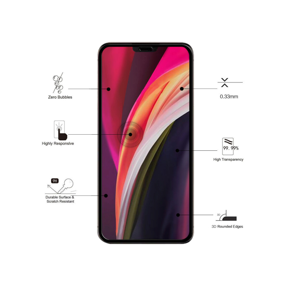 Folie iPhone 12 Pro Max Eiger Sticla Curbata 3D Clear Black [2]