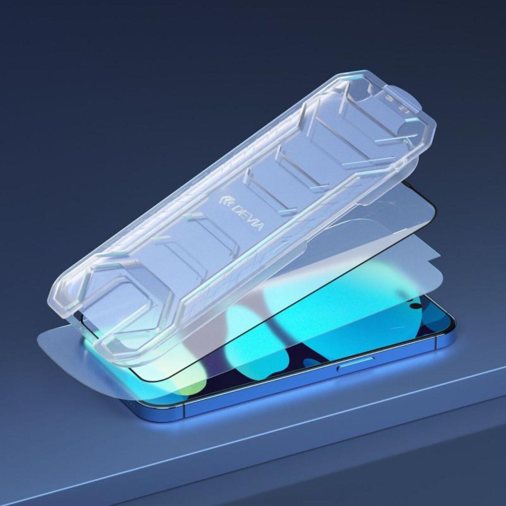 Folie iPhone 14 / iPhone 13 / iPhone 13 Pro Devia Sticla Van Series Full Anti-Static, cu kit montare [2]