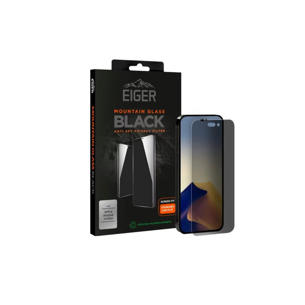 Folie iPhone 14 Pro Eiger Sticla Mountain Glass Privacy GRS Black [3]