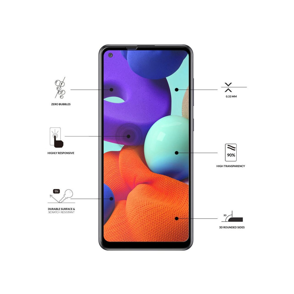 Folie Samsung Galaxy A22 5G Eiger Sticla 3D Edge to Edge Clear Black Samsung Galaxy A22 5G [3]