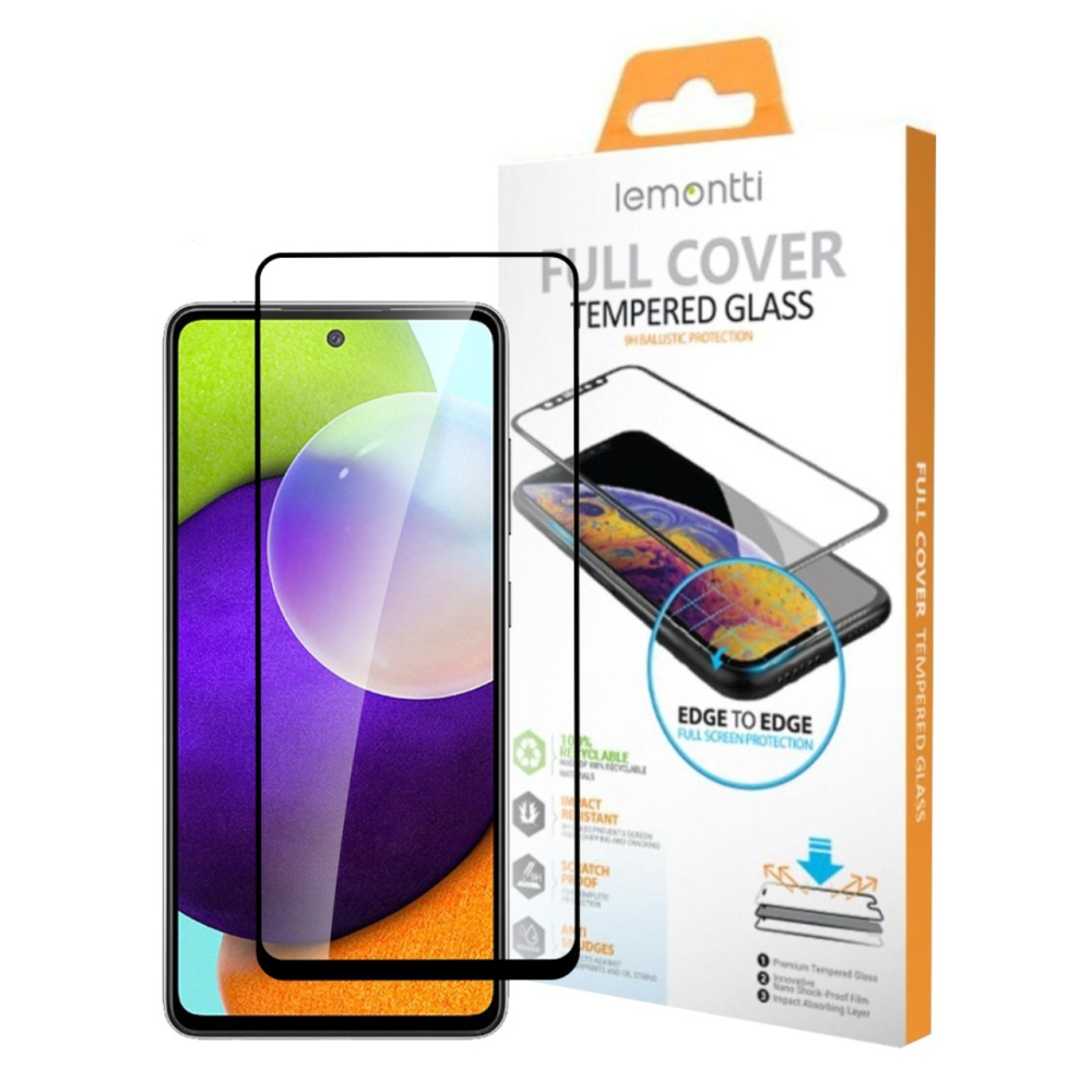Folie Samsung Galaxy A52s / A52 5G / A52 4G Lemontti Sticla Full Fit Black [4]