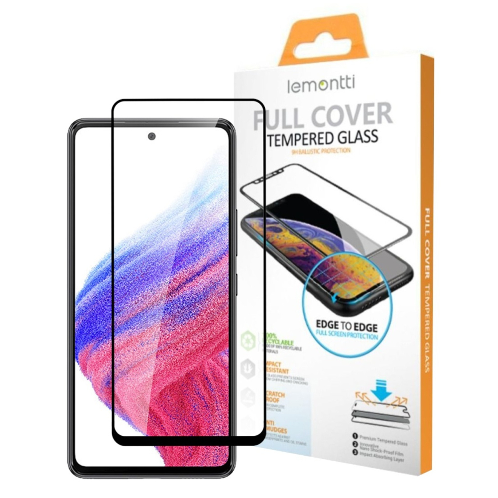 Folie Samsung Galaxy A53 5G Lemontti Sticla Full Fit Black [4]