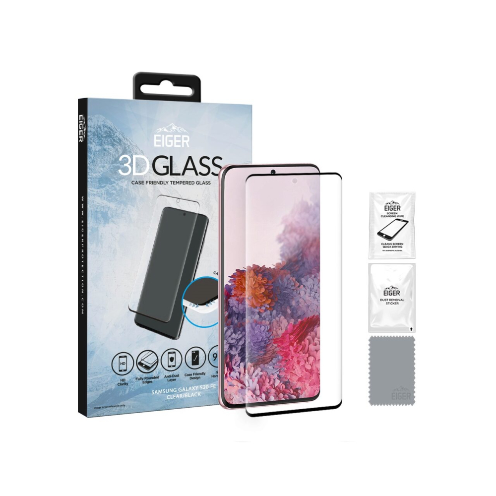 Folie Samsung Galaxy S20 FE G780 / S20 FE 5G Eiger Sticla 3D Case Friendly Clear Black [2]