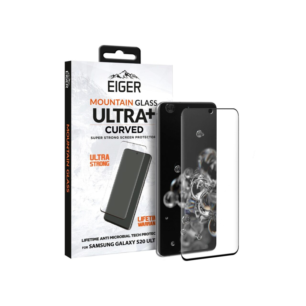 Folie Samsung Galaxy S20 Ultra Eiger Sticla 3D Ultra + Case Friendly Clear Black [5]