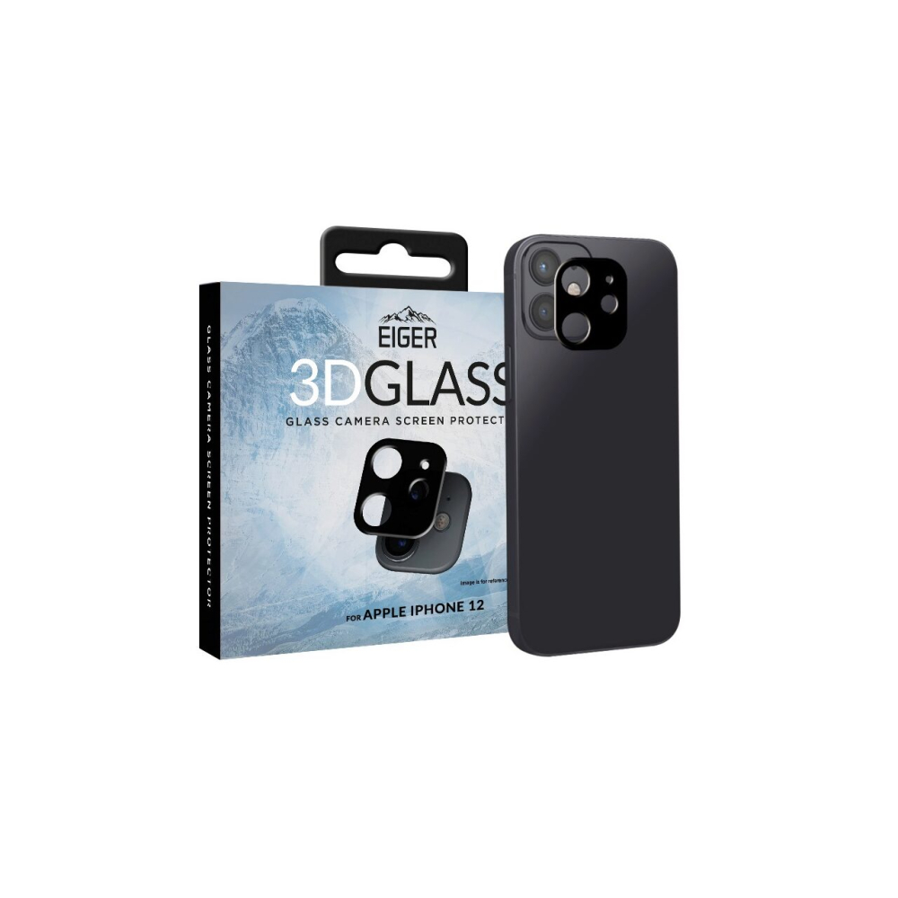 Folie Sticla Camera iPhone 12 Eiger 3D Glass Clear Black [3]