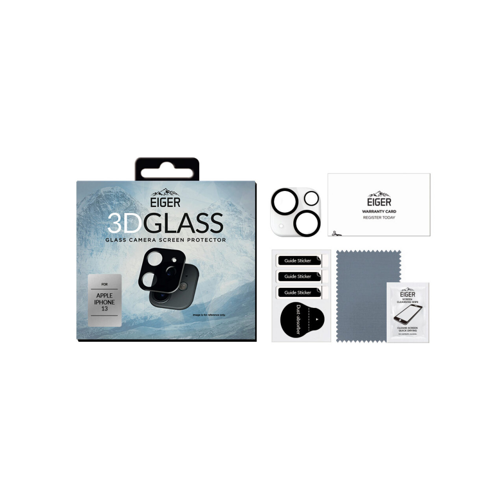 Folie Sticla Camera iPhone 13 Eiger 3D Glass Clear Black [2]