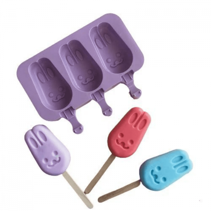 Forma Silicon pentru inghetata pe bat, Iepurasi - Micostore.ro [2]