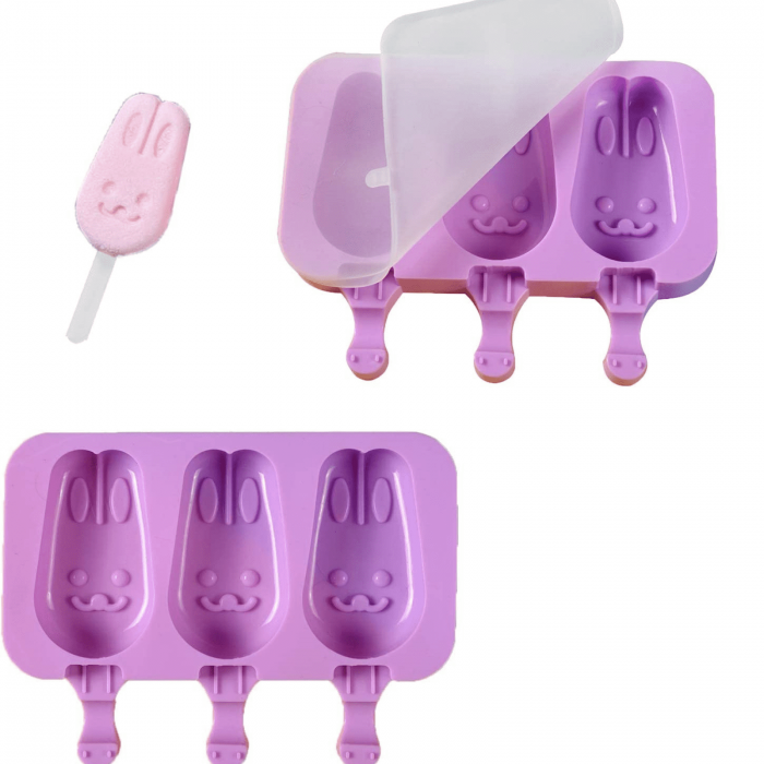 Forma Silicon pentru inghetata pe bat, Iepurasi - Micostore.ro [4]
