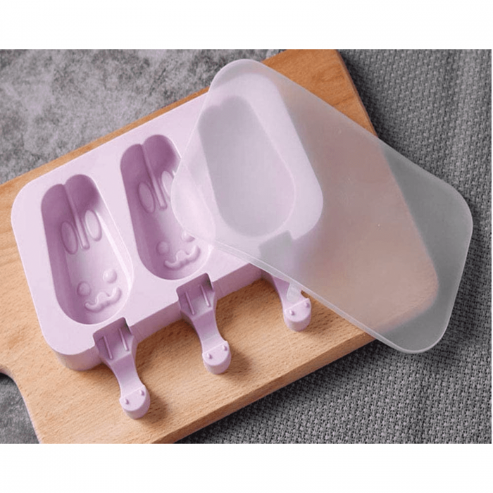 Forma Silicon pentru inghetata pe bat, Iepurasi - Micostore.ro [3]