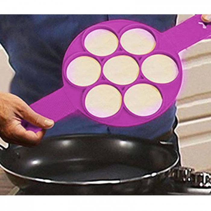 Forma silicon pt Prajit Ou si Clatite, Cercuri, Roz - Micostore.ro [7]