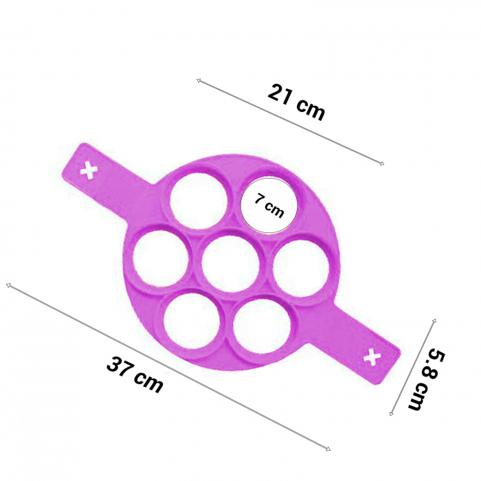Forma silicon pt Prajit Ou si Clatite, Cercuri, Roz - Micostore.ro [3]
