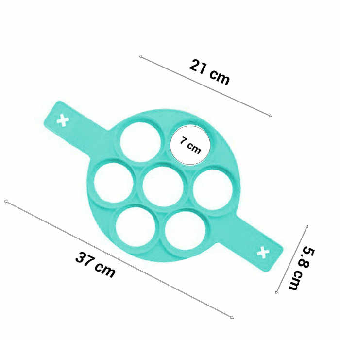 Forma silicon pt Prajit Ou si Clatite, Cercuri, Turcoaz - Micostore.ro [3]