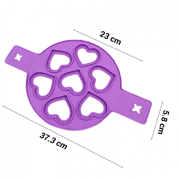 Forma din silicon pentru clatite, Inimioare, Mov - Micostore.ro [5]