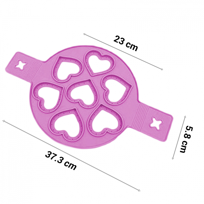 Forma din silicon pentru clatite, Inimioare, Roz - Micostore.ro [5]