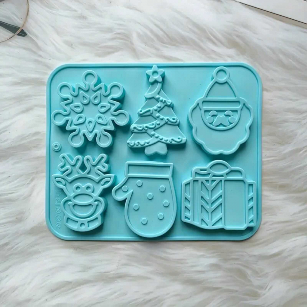 Formă Silicon Crăciun, 6 Matrite, Pentru Ciocolată, Biscuiti, Turta Dulce [2]