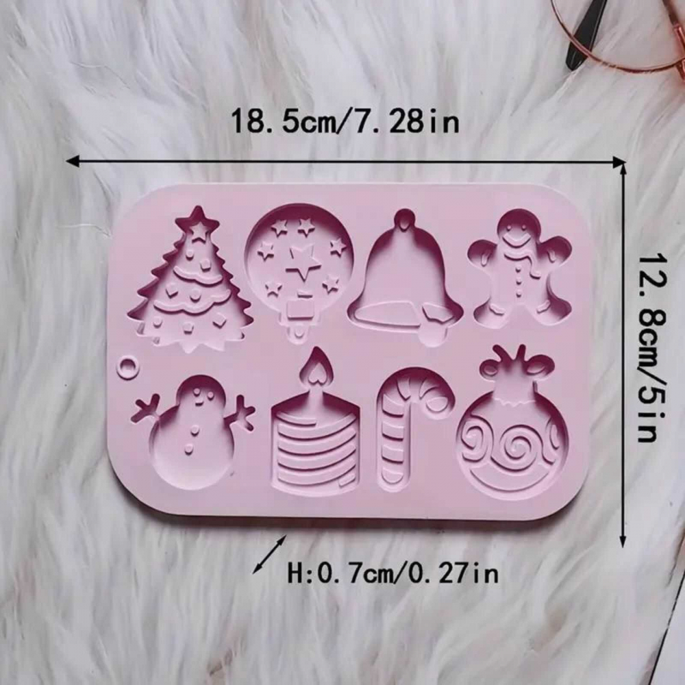 Formă Silicon Crăciun, 8 Matrite, Pentru Ciocolată, Turta Dulce și Deserturi [7]