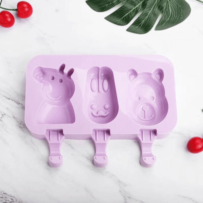 Forma Silicon pentru inghetata pe bat, Peppa, Urs, Iepure [2]