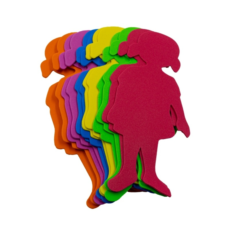 Forme decorative - hartie gumata - fetita, 21x8cm, 1.5mm, diverse culori, set 12 buc, Colorarte [1]