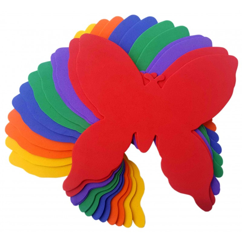 Forme decorative - hartie gumata - fluture, 14x15cm, 1mm, diverse culori, set 12 buc, Colorarte [1]