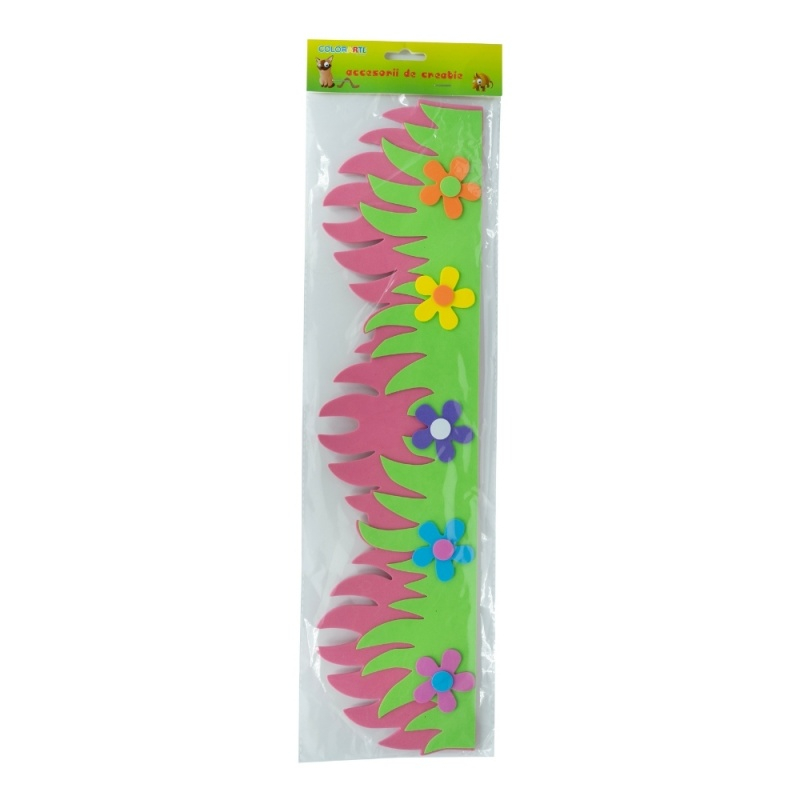 Forme decorative - hartie gumata - iarba cu flori, 50cm, 3mm, diverse culori, Colorarte [3]