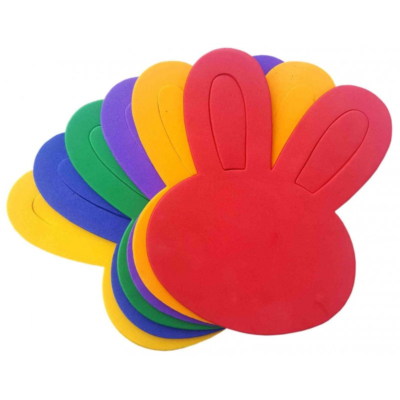 Forme decorative - hartie gumata - iepure, 14x15cm, 1mm, diverse culori, set 12 buc, Colorarte [1]