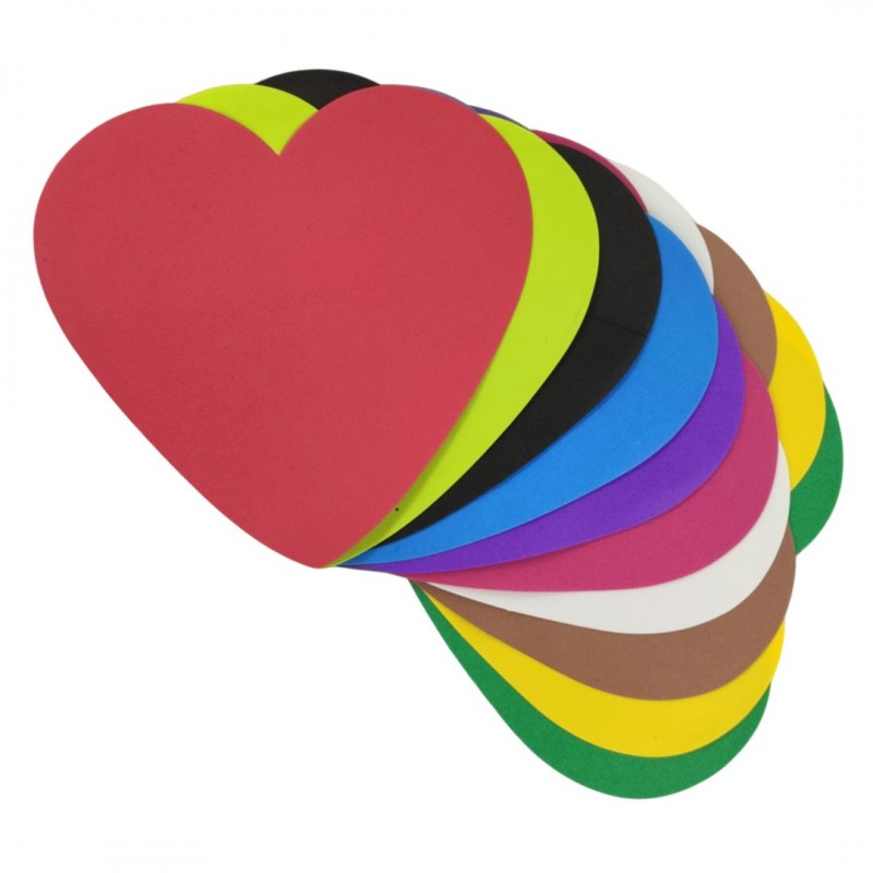 Forme decorative - hartie gumata - inima, 14x15cm, 1mm, rosu, set 12 buc, Colorarte [1]