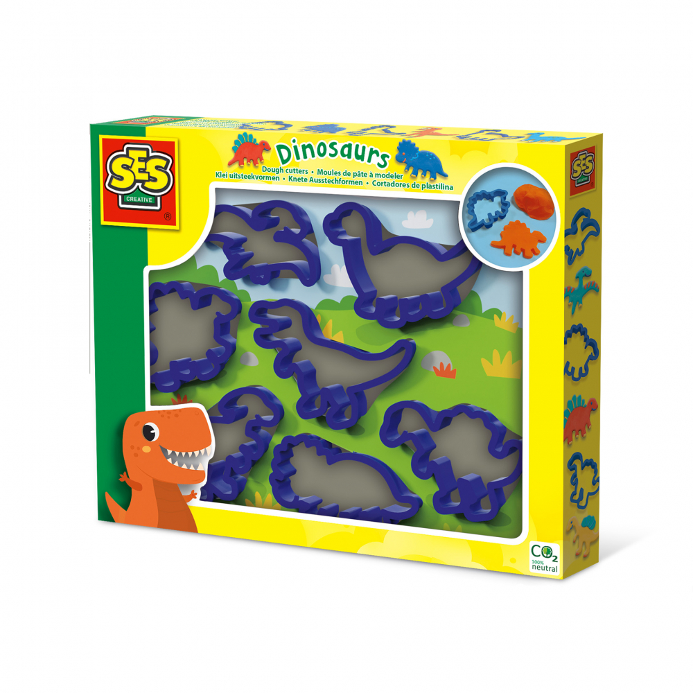 Forme pentru copii de taiat plastilina Dino (7 piese), copii varsta 2 ani+ [1]