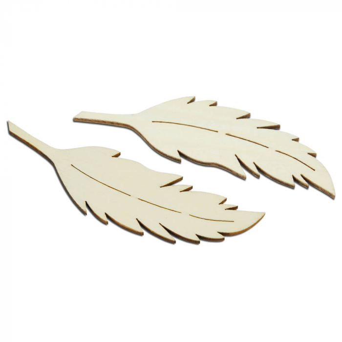 Frunze din lemn natur, 12 figurine de colorat pentru copii [2]