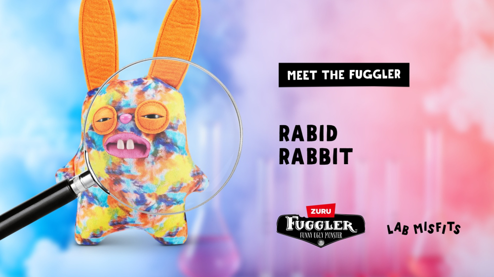 Fuggler - Jucarie de plus, 23 cm - Ciudateii din laborator, RABID RABBIT copii varsta 3 ani + [7]