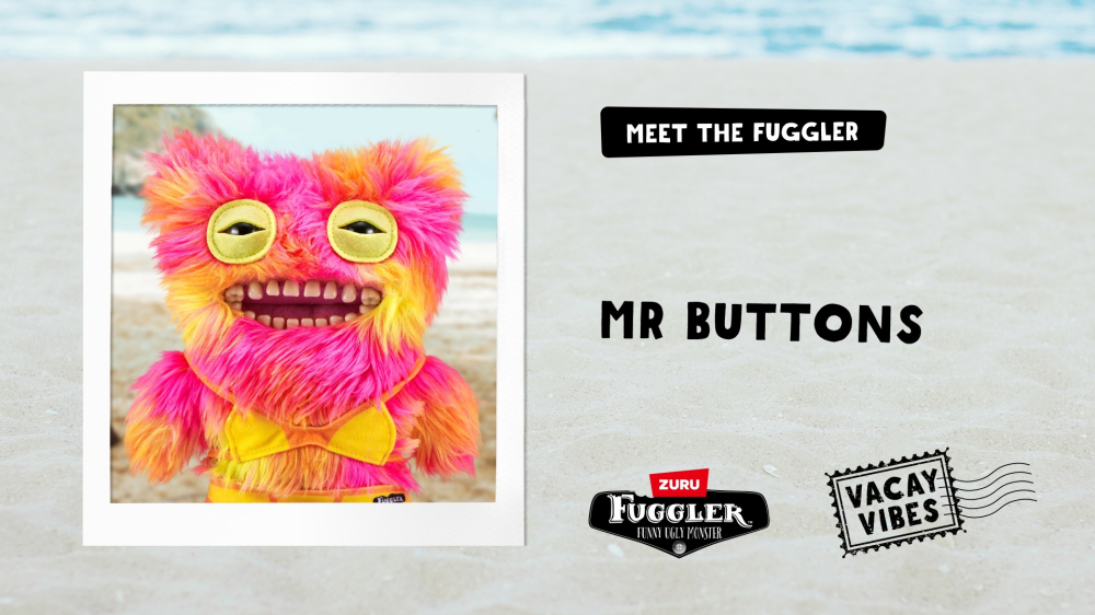 Fuggler - Jucarie de plus, 23 cm - Ciudateii in vacanta, Mr Buttons - multi copii varsta 3 ani + [6]