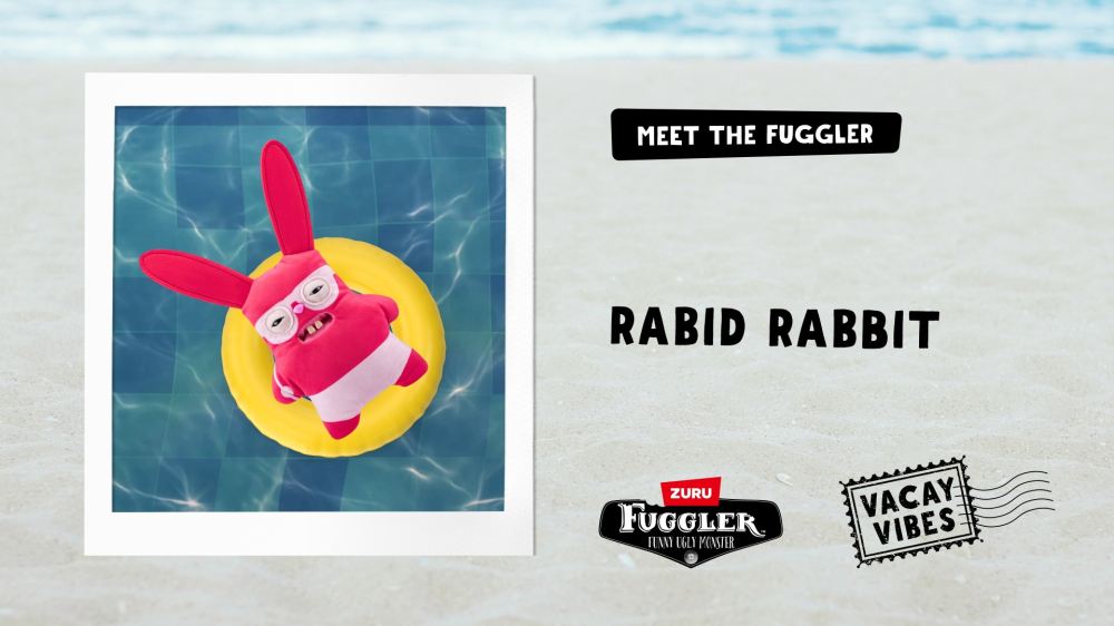 Fuggler - Jucarie de plus, 23 cm - Ciudateii in vacanta, Rabid Rabbit - red copii varsta 3 ani + [6]