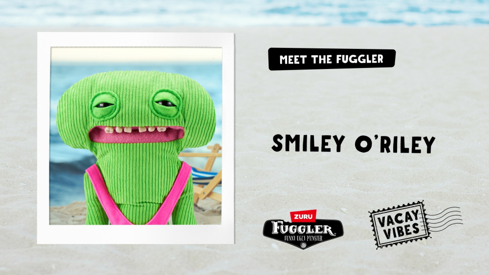 Fuggler - Jucarie de plus, 23 cm - Ciudateii in vacanta, Smiley O Riley - green copii varsta 3 ani + [6]