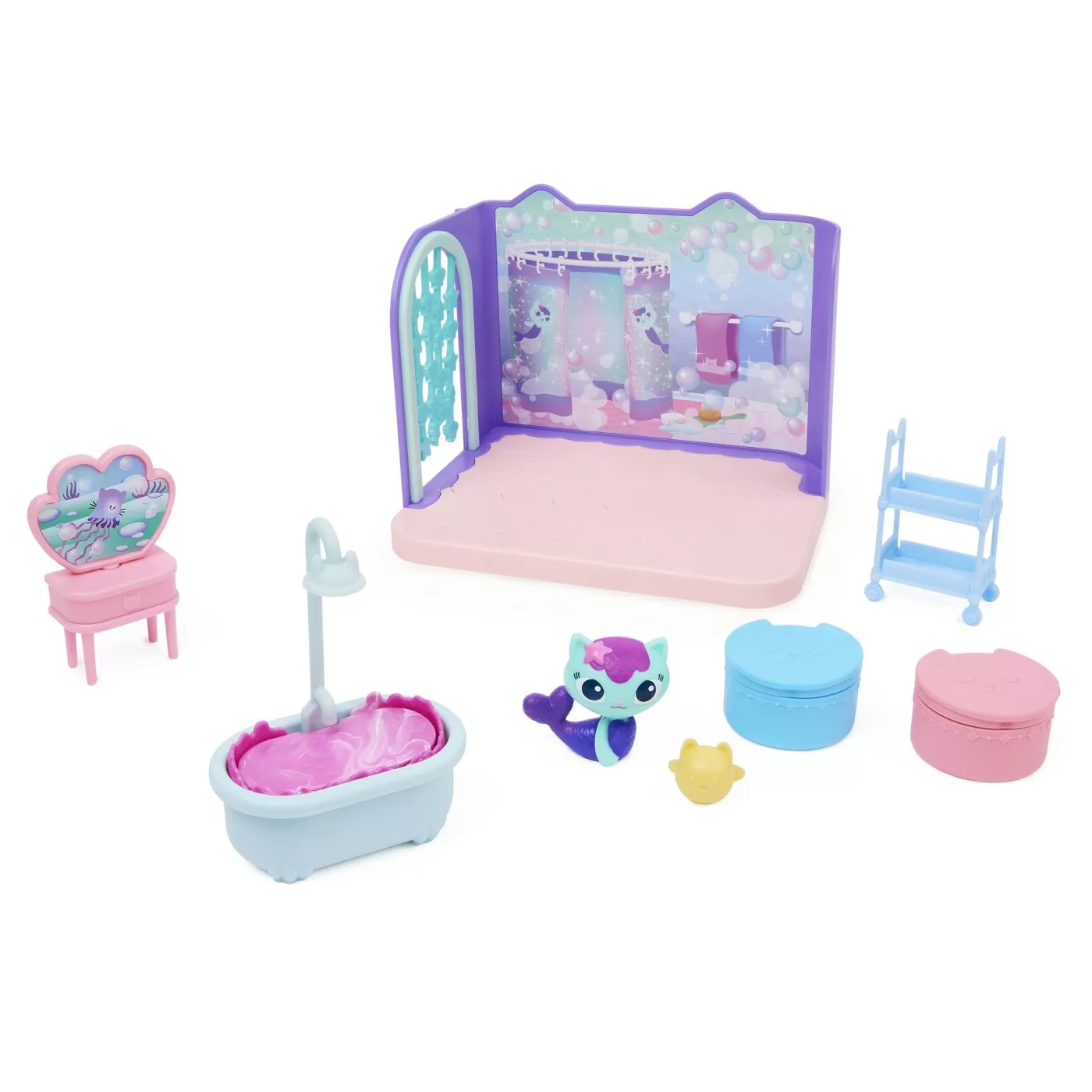 Gabbys dollhouse casa de lux baia pentru dichisit si rasfat a lui mercat, varsta de la 3 ani la 10 ani [2]