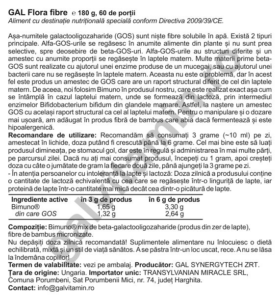 GAL Bimuno Flora Complex de fibre prebiotice, pentru digestie si sistem imunitar, 180 g [3]