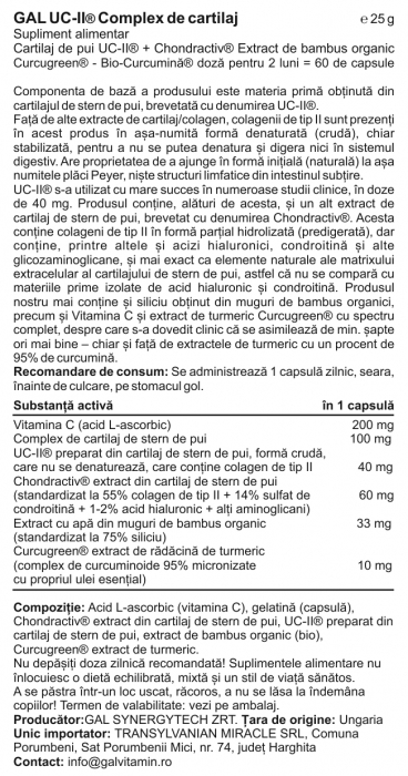GAL UC-II Cartilaj complex, sanatatea articulatiilor, 60 caps [4]