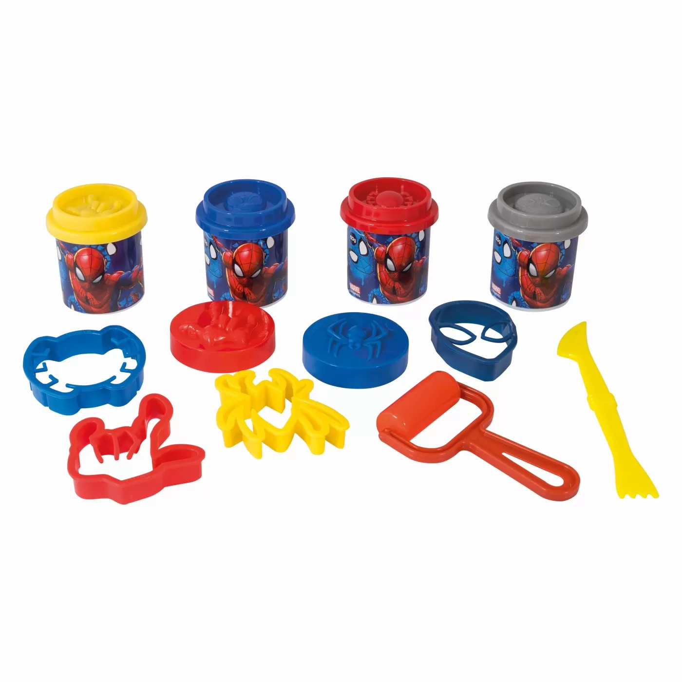 Galetusa cu 4 borcanase de plastilina si accesorii de modelat, Spiderman, varsta de la 3 ani la 7 ani [2]