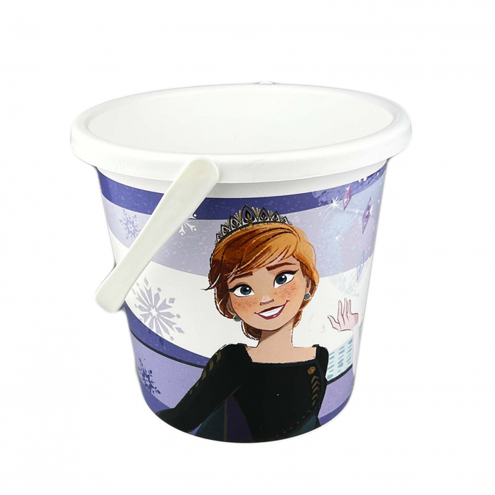 Galetusa nisip copii, model Frozen, Elsa, Olaf si Ana, 17 cm, Alb [2]