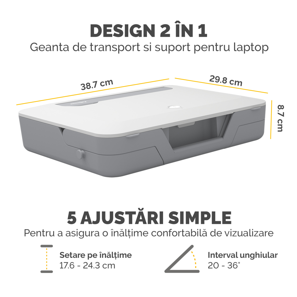 Geanta laptop cu suport ergonomic inclus alba breyta [4]