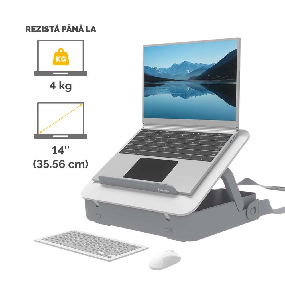Geanta laptop cu suport ergonomic inclus alba breyta [3]